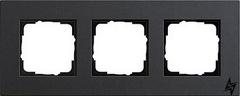 0213226 Рамка Esprit Linoleum-Multiplex Антрацит 3-постовая Gira фото
