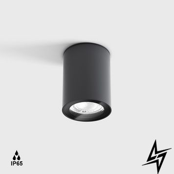 LTX 08.1100.7.000.GR Накладний стельовий світильник KASK, D68mm, H90mm, GU10 max.7W LED (не в комплекті), IP65, прозоре скло, графіт фото