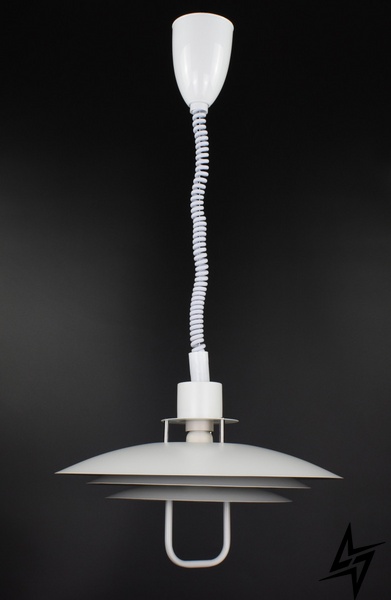 Потолочная люстра подвесная на 1 лампочку L23-37467 Белый MJ13-380-wh-k фото в живую, фото в дизайне интерьера