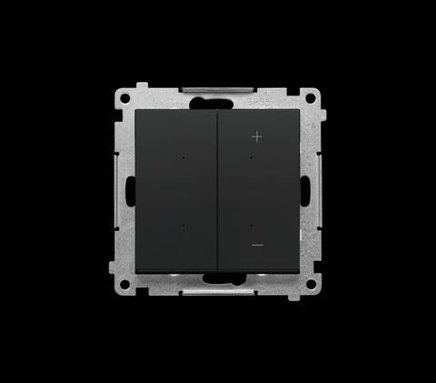 Кнопковий світлорегулятор з підсвітленням 230V модуль 2W-250W Чорний матовий Simon 55 TESL1.01/149 фото