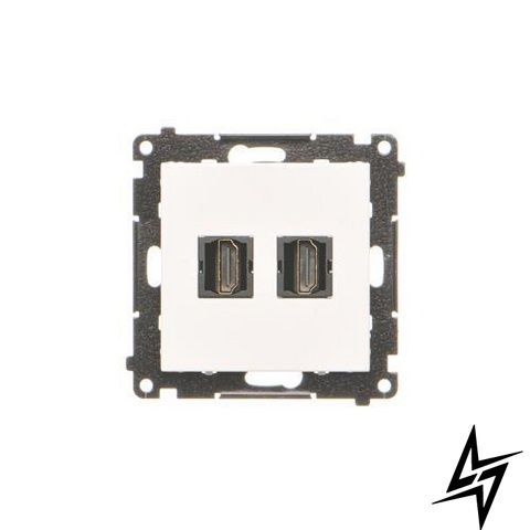 Подвійна HDMI-розетка Simon TGHDMI2.01/111 55, біла матова фото