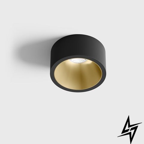 LTX 01.2203.7.930.BK/BR Вбудований стельовий світильник з рамкою INVISIBLE MINI OUT, D55мм, H58мм, CREE LED 6.3W, 350mA, 640Lm, 3000K, 55&deg;, CRI>90, IP44, чорний/латунь фото