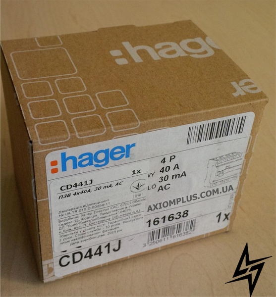 УЗО CD441J (4х40А, 30 мА, АС) Hager фото