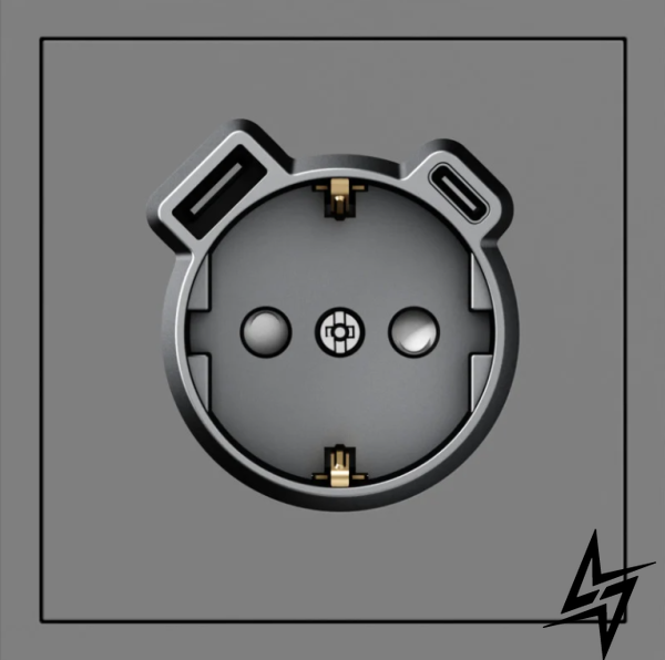 Розетка с заземлением, USB-A и USB-C Ardero Soft ER123USB-G 16 А серая 80776 80776 фото