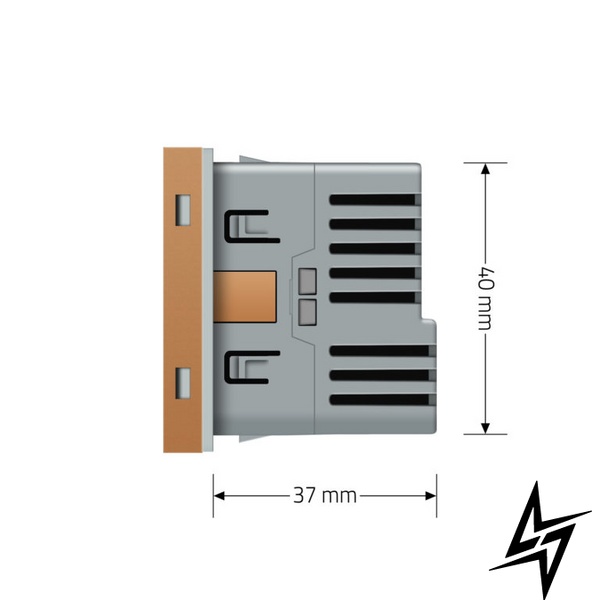 Механізм електрична розетка з портом USB-C Livolo золотий (VL-FCTF16A.UC18W-2AP) фото