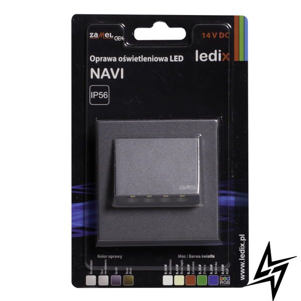Настінний світильник Ledix Navi з рамкою 11-111-32 накладний Графіт 3100K 14V LED LED11111132 фото наживо, фото в дизайні інтер'єру