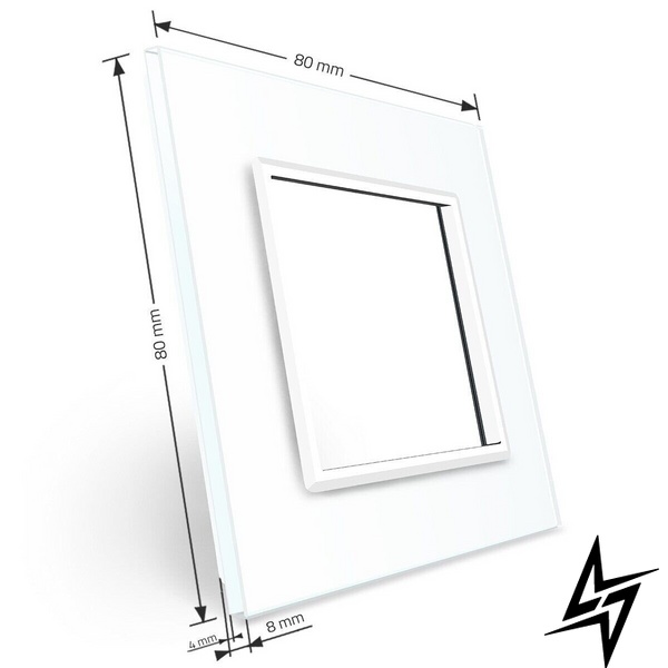 Рамка розетки 1 место Livolo белый стекло (VL-P7E-2W) фото