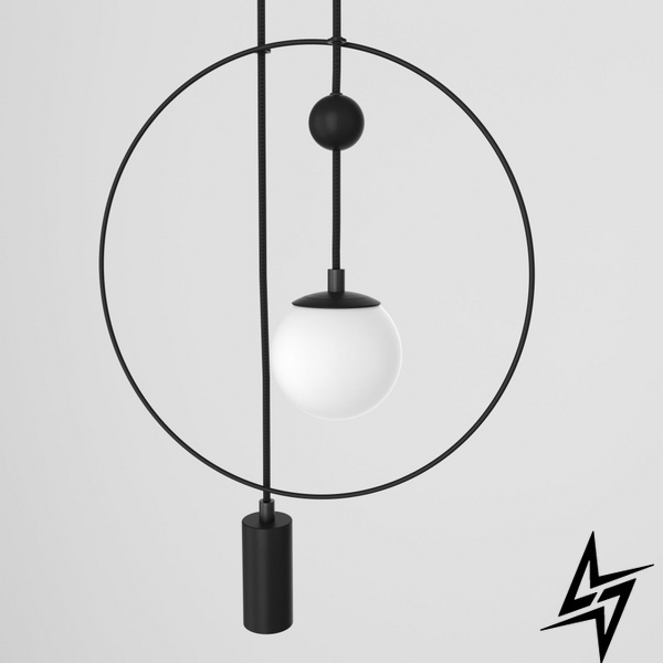 Подвесной светильник Sunderline 2B Black (RAL 9005) Черный плафон стекло + металл  фото в живую, фото в дизайне интерьера