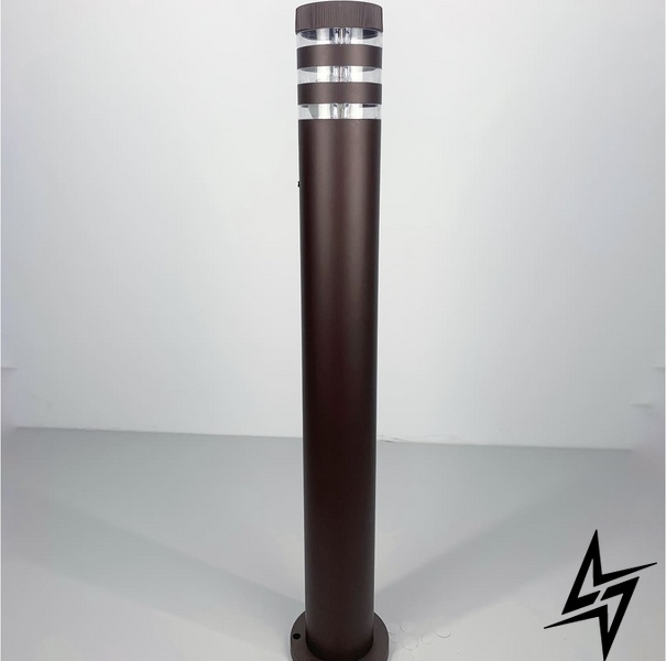 Удлиненный светильник в коричневом корпусе для улицы LE26060 1xE27 9x80см Коричневый 8021 80CM CF (стовп) фото в живую, фото в дизайне экстерьера