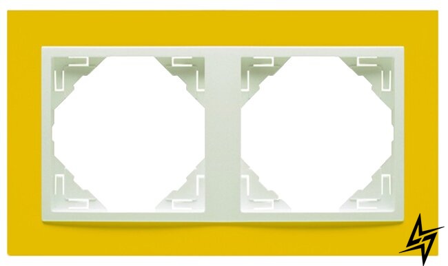 Рамка подвійна, універсальна Logus 90 Animato жовтий/лід Efapel фото