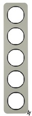 Пятиместная рамка R.1 10152104 (нержавеющая сталь/черная) Berker фото