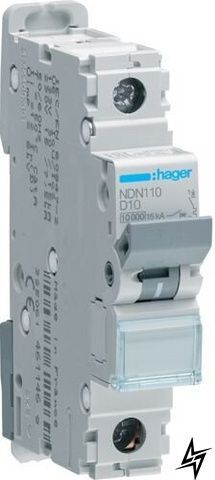 Автоматический выключатель Hager NDN110 NDN 1P, 10 А, D, 10 кА фото