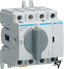 Модульний вимикач навантаження HAC406 до 35мм² 4P 63А Hager фото