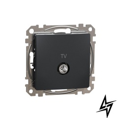 Розетка TV кінцева Schneider Electric SDD114471 Sedna Design чорний пластик фото