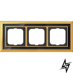 1723-835-500 Рамка Dynasty Латунь полированная черное стекло 3-постовая 2CKA001754A4567 ABB фото