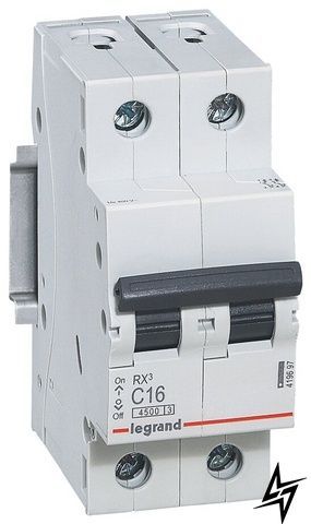 Автоматический выключатель Legrand 419697 RX3 2P 16A C 4,5kA фото