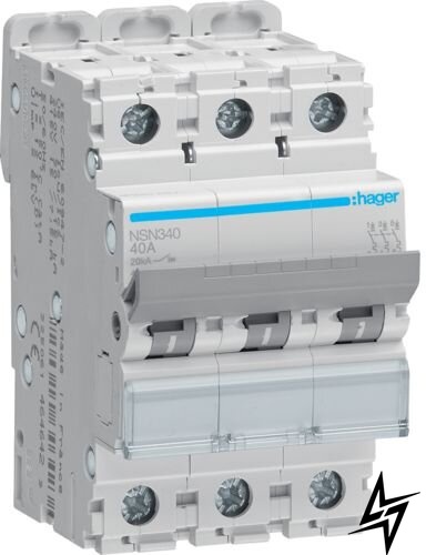 Автоматичний вимикач Hager NSN340 3P 40A D 20kA фото
