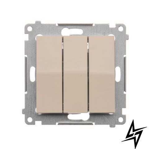 3-клавишный выключатель с подсветкой Simon DW31L.01/41 54, кремовый глянцевый, 10 AX, 250 В DW31L.01/41 фото