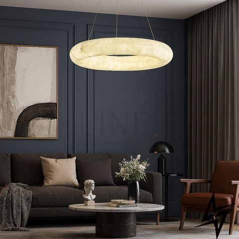 Подвесная LED люстра с кольцами &Oslash;60 см латунная 26-6294 фото