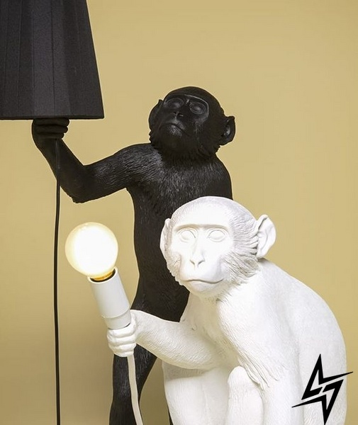 Настольный светильник Monkey H32 S23-12368 1xE27 29x32см Белый 037012 фото в живую, фото в дизайне интерьера