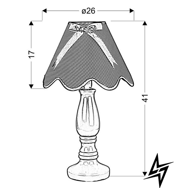 Настільна лампа Candellux 41-04710 LOLA 1хE14 41х26 см  фото наживо, фото в дизайні інтер'єру