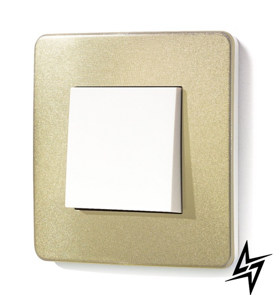 Однопостовая рамка Unica New Studio Metal NU280259 золото/белый Schneider Electric фото