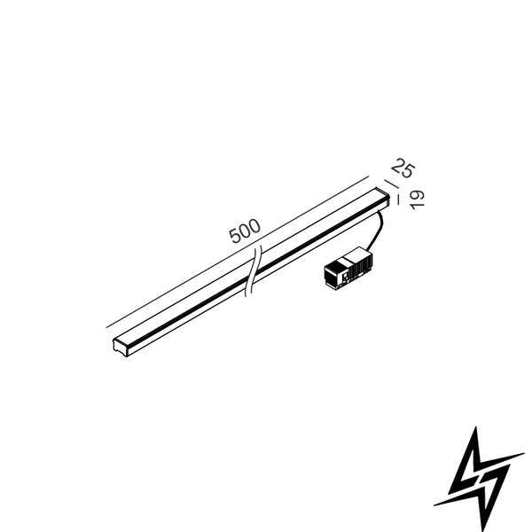 LTX 09.4805.6.940.WH Линейный светильник IN_RING FLEXY LINEA, L500mm, W25mm, H19mm, LED 6W, 4000K, 110&deg;, 539Lm, CRI>90, 2-х проводной, 48V, Вкл./Выкл., IP65, белый силикон, черный фото