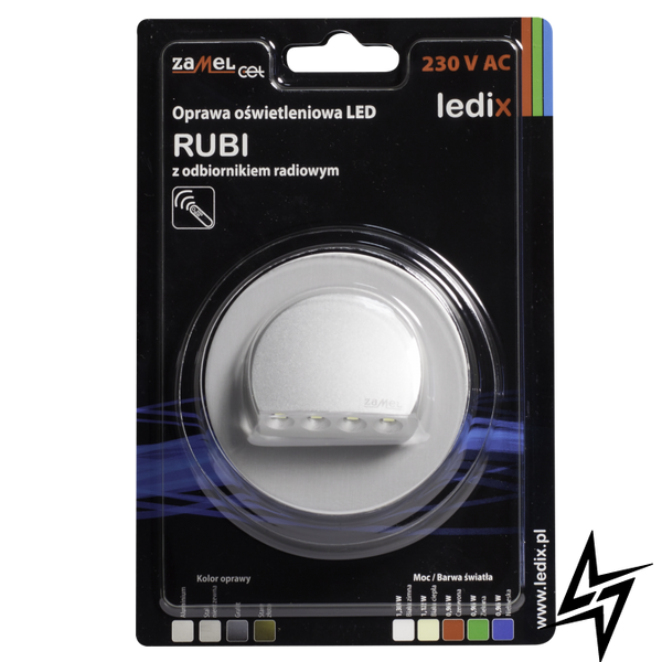 Настенный светильник Ledix Rubi с рамкой 09-224-12 врезной Алюминий 3100K с радиоприемником ЛЕД LED10922412 фото в живую, фото в дизайне интерьера