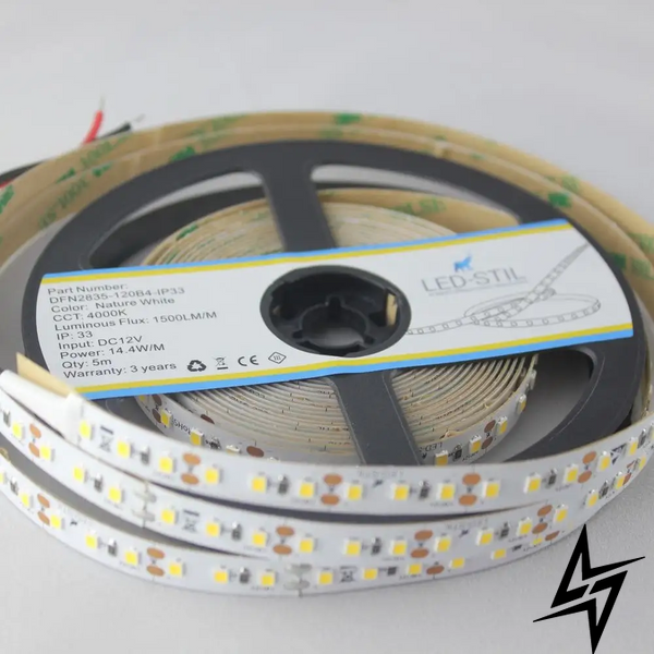 LED стрічка LED-STIL 4000K, 14,4 W, 2835, 120 діодів, IP33, 12V, 1500 LM, нейтральне світло фото