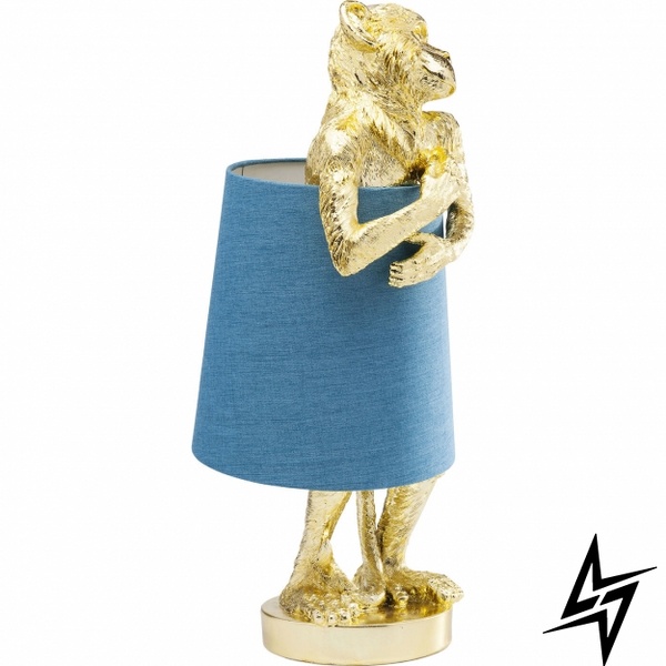 Настольный светильник Animal Monkey Gold Blue S23-38507 23x56x23 см 61602 фото в живую, фото в дизайне интерьера