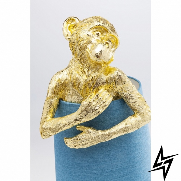 Настольный светильник Animal Monkey Gold Blue S23-38507 23x56x23 см 61602 фото в живую, фото в дизайне интерьера