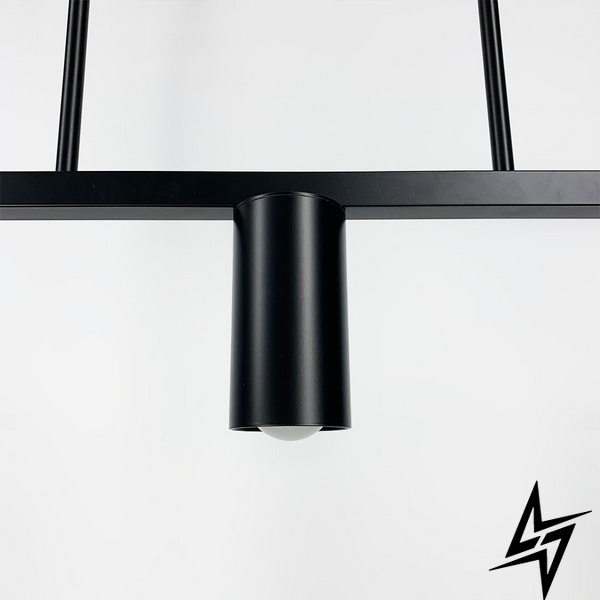 Удлиненная черная люстра Baliko с 5-ю спотами LE41079 5xE27 6x100см Черный MJ 119/5 BK фото в живую, фото в дизайне интерьера