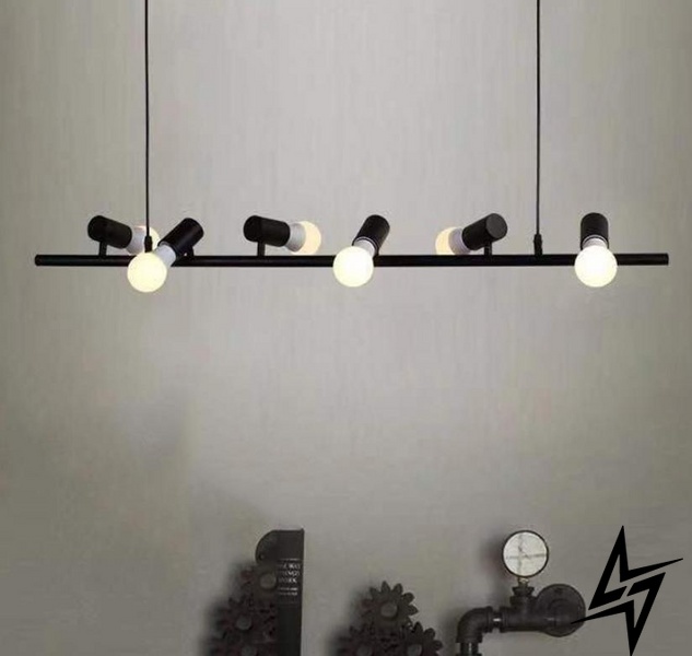 Підвісна стельова люстра в стилі LOFT лофт L23-37418 Чорний JU18/6-k фото наживо, фото в дизайні інтер'єру