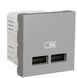 Розетка USB Schneider Electric NU341830 Unica New, алюміній, матова, IP20 - зображення 1