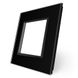Рамка розетки 1 место Livolo черный стекло (VL-P7E-2B) фото