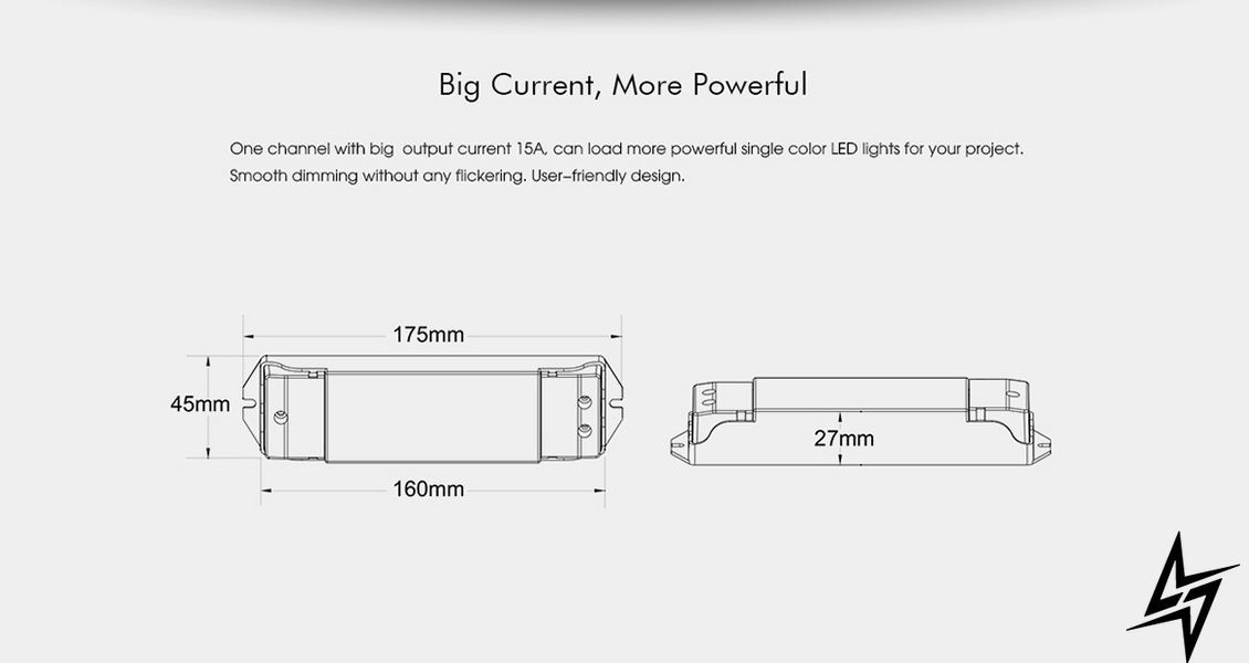 LED-контролер DEYA 12-48VDC, 15A*1CH, PUSH-DIM V1-L V1-L фото