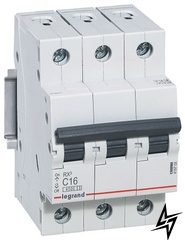 Автоматичний вимикач Legrand 419708 RX3 3P 16A C 4,5kA фото