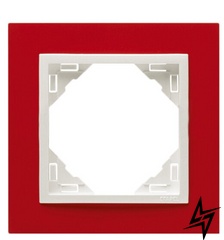 Рамка одинарная универсальная Logus 90. Animato красный/лед Efapel фото