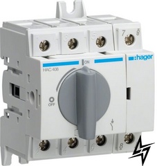 Модульний вимикач навантаження HAC408 до 35мм² 4P 80А Hager фото