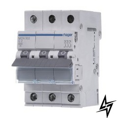 Автоматичний вимикач 3-п 2A C 6kA Hager MCN302 фото