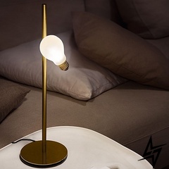 Настільний світильник LED Vital H46 S23-12369 46 см Золото/Білий 041010 фото наживо, фото в дизайні інтер'єру