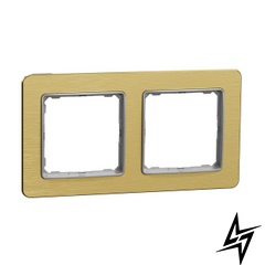 Рамка 2 поста Schneider Electric SDD371802 Sedna Elements матовое золото пластик фото