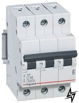Автоматический выключатель Legrand 419708 RX3 3P 16A C 4,5kA фото