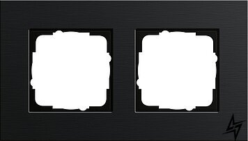 0212126 Рамка Esprit Чорний алюміній 2-постова Gira фото