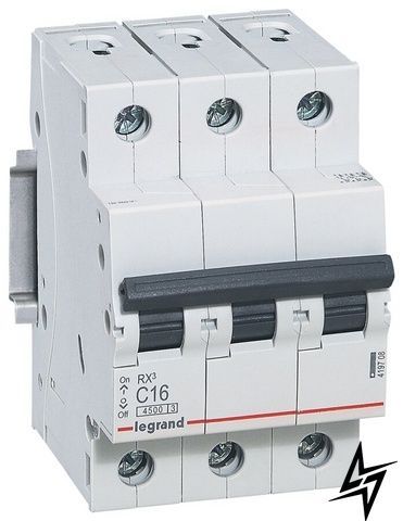 Автоматический выключатель Legrand 419708 RX3 3P 16A C 4,5kA фото