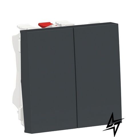 Двоклавішний перемикач NU321354 схема 6 10А 2М антрацит Unica New Schneider Electric фото