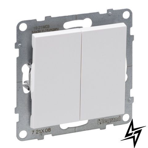 Переключатель 2-кл пруж.клеммы 10А/250V для серии SUNO белый Legrand 721108 фото