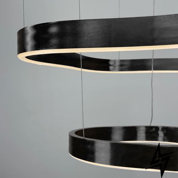 LED люстра на 2 яруса 60+40 см черная 26-6395 PCL004-600*400 BK фото