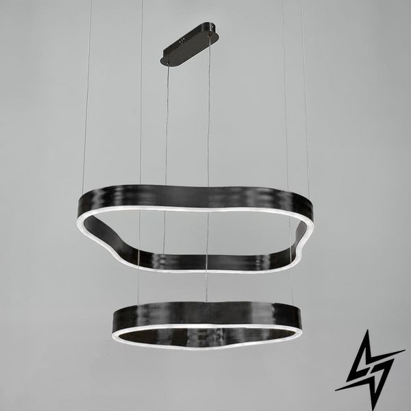 LED люстра на 2 яруса 60+40 см черная 26-6395 PCL004-600*400 BK фото