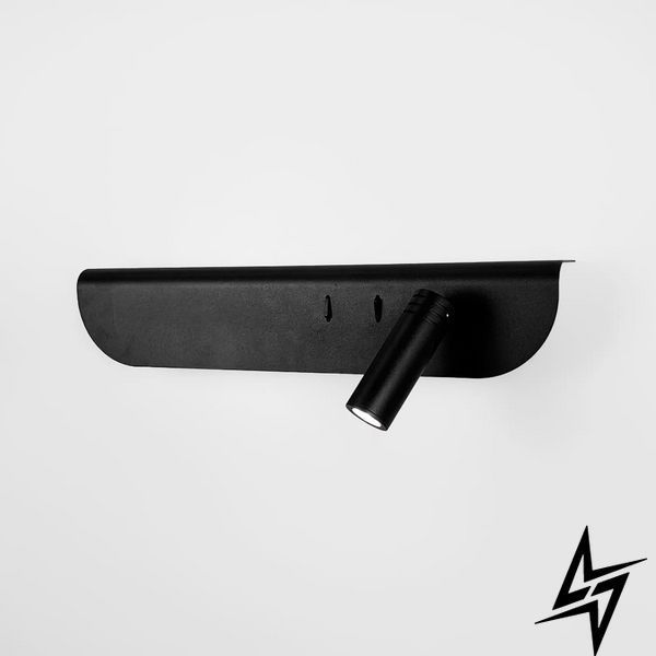 Бра правое с черным корпусом с спотом и выключателем 36&times;12 см 26-6145 WJ029/2 R BK (правий) фото